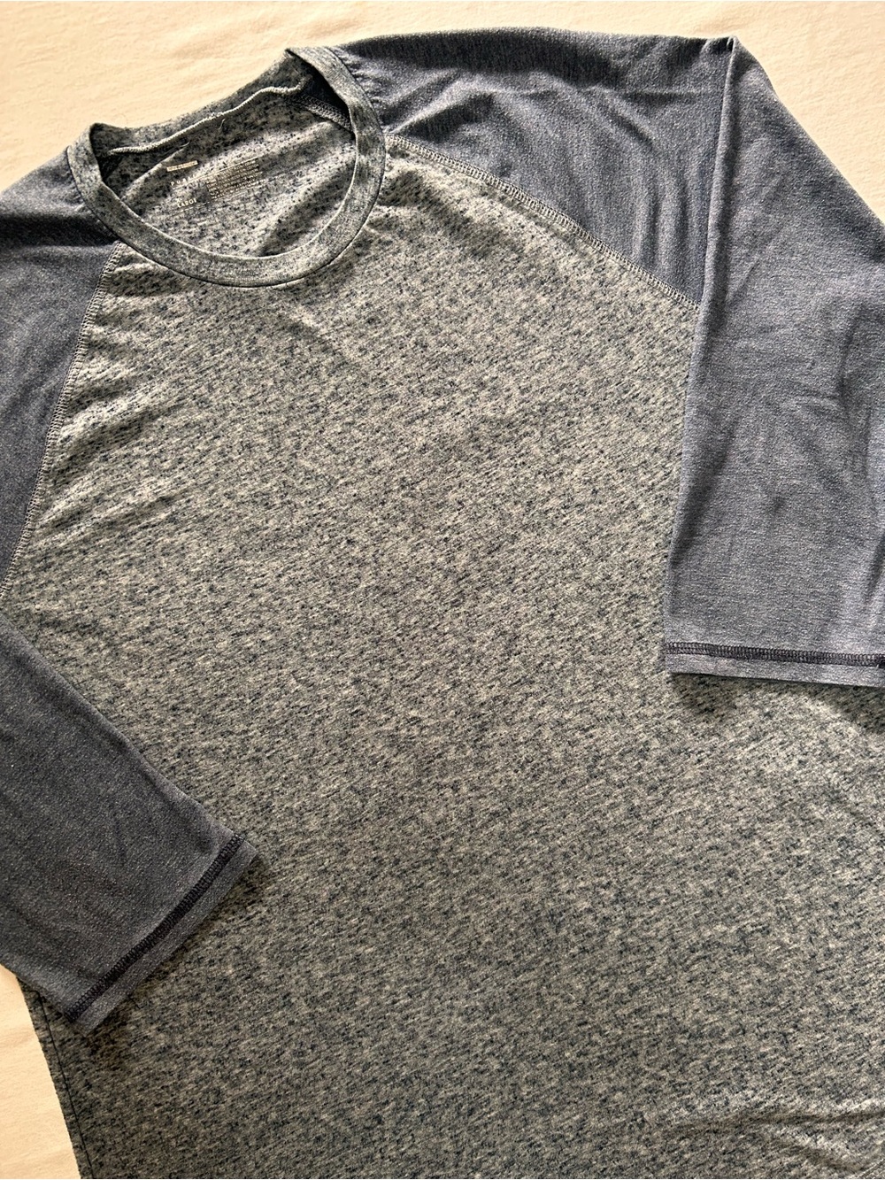 Public Opinion Raglan T Shirt Gray Blue Short Sleeve XL